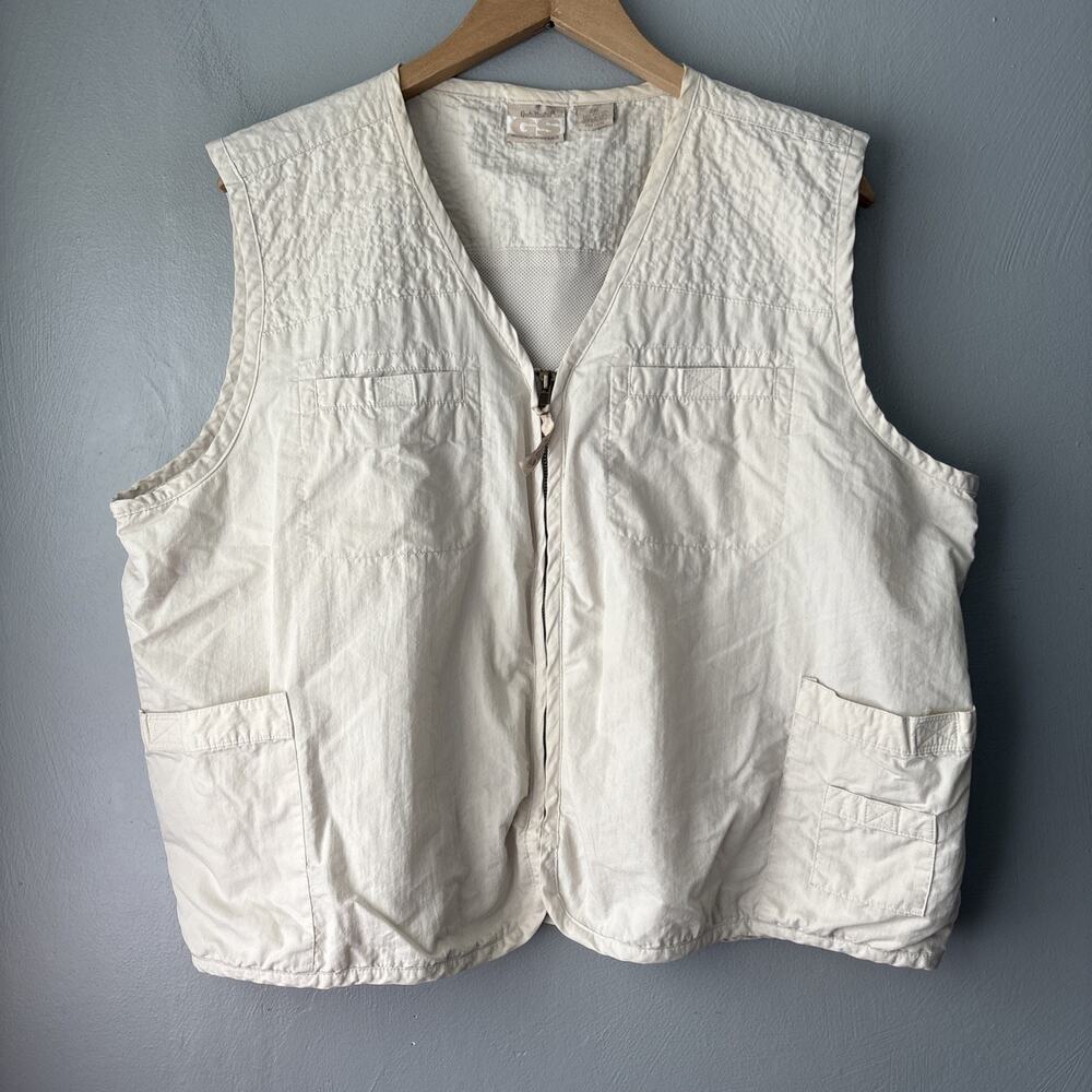 Vintage Guide Series Beige Safari Vest Size 2XL Lightweight Utility Fisherman